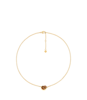 Polène Ormé Necklace - Gold Gilded with Camel Leather - view 1