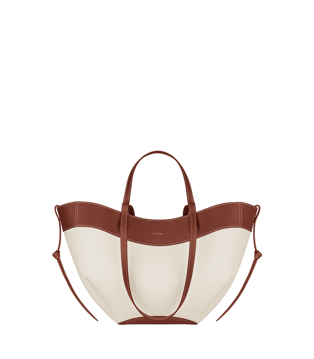 Polène Cyme Mini - Cognac Canvas