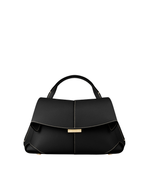 Polène Mokki Mini - Textured Black with Ecru Stitching - view 1