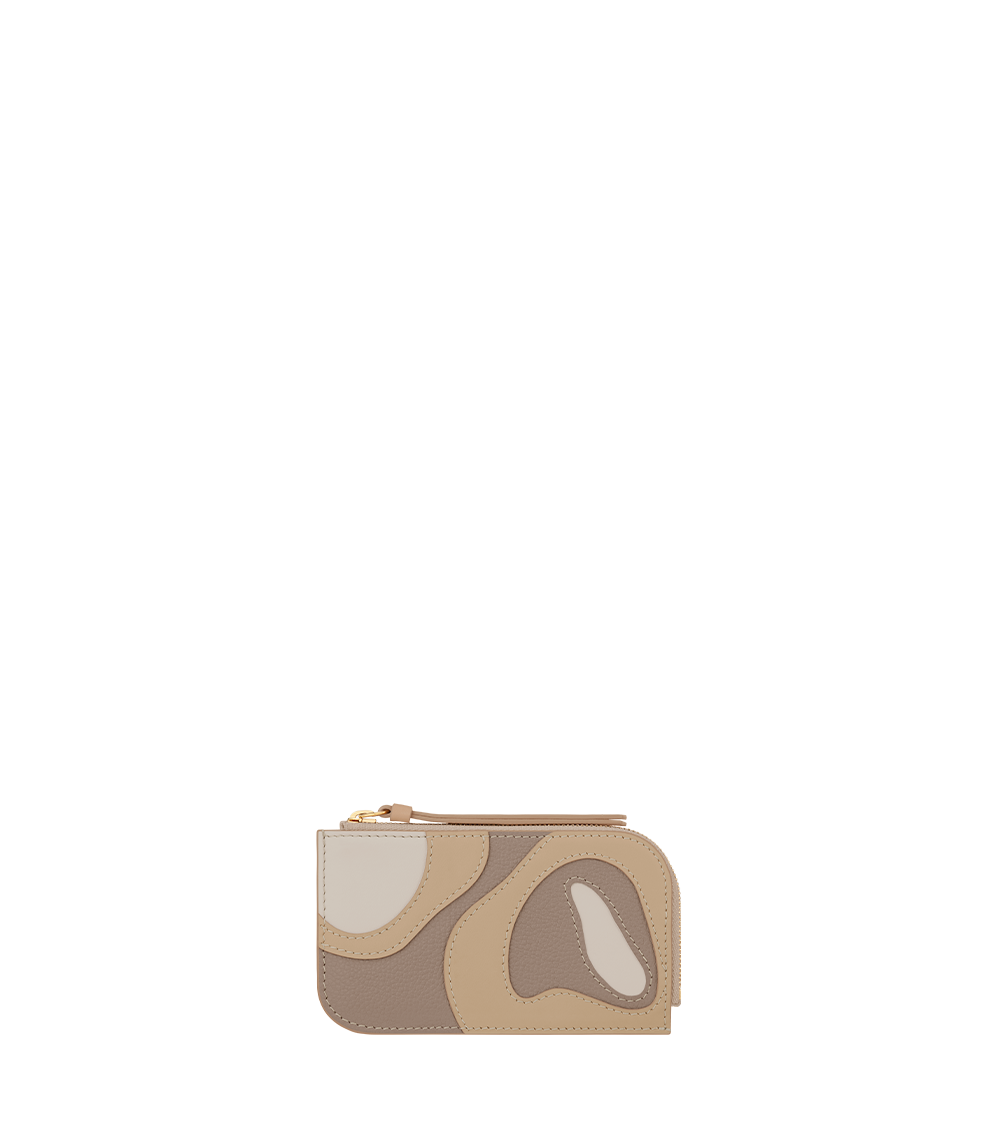 Polène Atla Card Holder - Trio Taupe