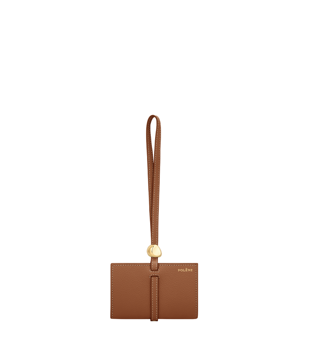 Polène Kayé Card Holder - Textured Duo Camel